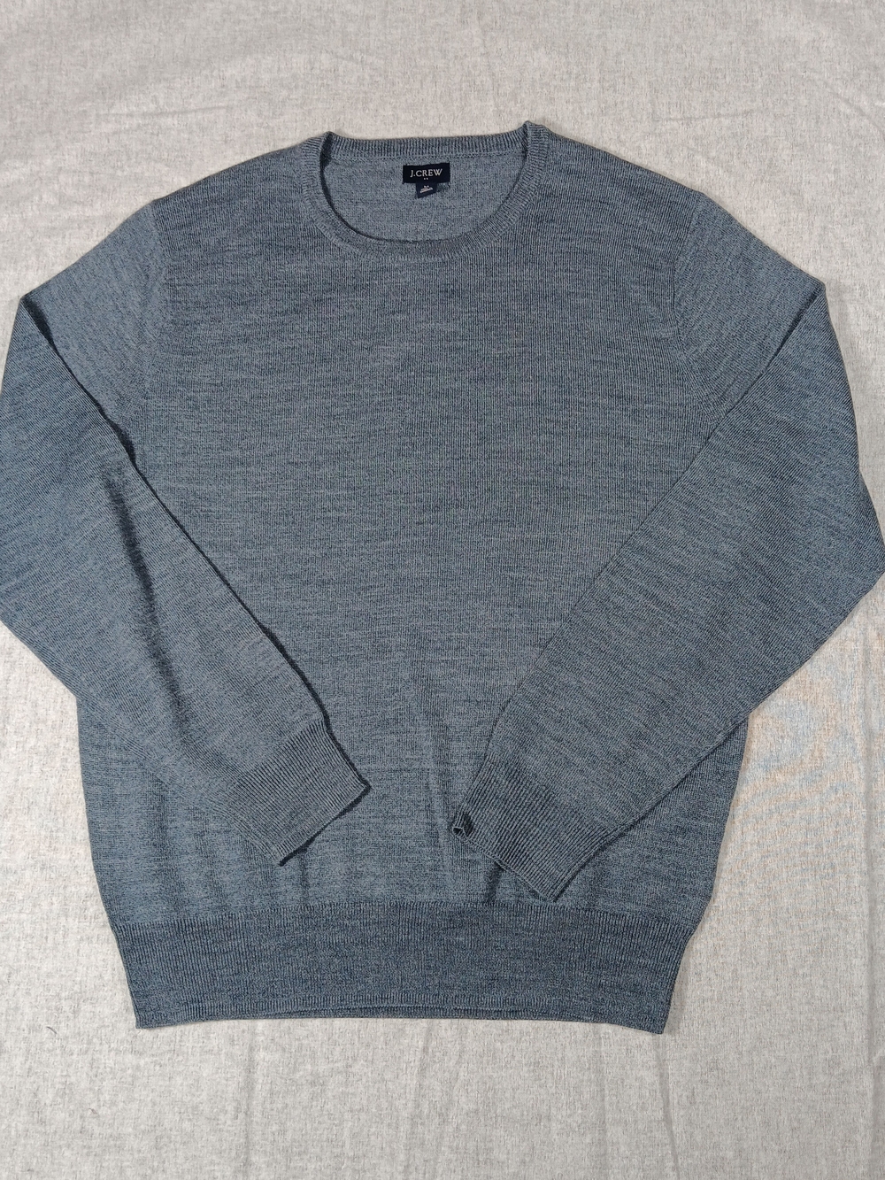 J.Crew Mens Merino Wool Blend Crewneck Sweater Blue Heather Size M